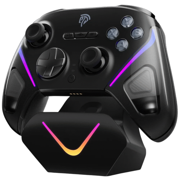 EasySMX® D10 Multiplatform Gaming Controller with TMR sticks, Trigger Lock and Charging Dock – Space Black