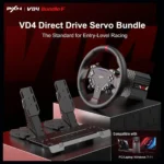 PXN VD4 Bundle PC Sim Racing Setup, 4Nm Direct Drive Servo Motor Base, 11-Inch W AS Racing Wheel, PD HM Brake and Throttle Pedals - Image 6