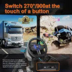 PXN V900 Gen2 Gaming Steering Wheel with Pedals – Black - Image 5